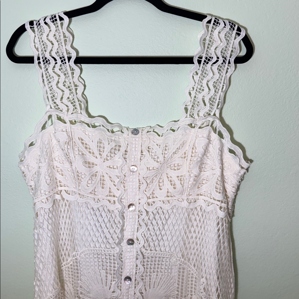 Farm Rio size L Off-White Nautical Guipure Maxi Dress - Picture 6 of 9